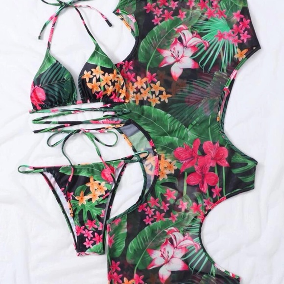 Other - 3-PC Tropical Bikini Set